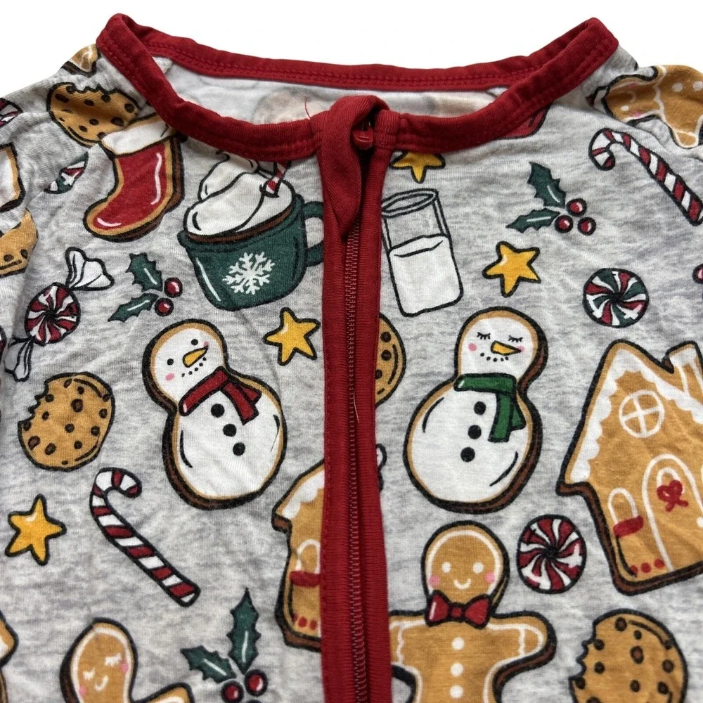 Little Sleepies Baby Toddler 12-18M Christmas Gingerbread Footie Pajamas Bamboo